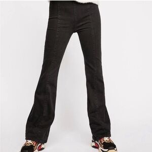 We the Free Penny Pull On Black Flared Jeans